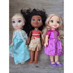 Disney Princess Toddler Doll Lot Elsa Moana Rapunzel My First 14" Jakks Pacific